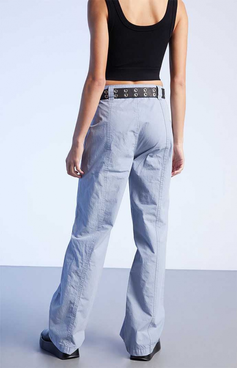 Pantalons PacSun Blue Cargo Flare Femme Bleu | 490165MTS