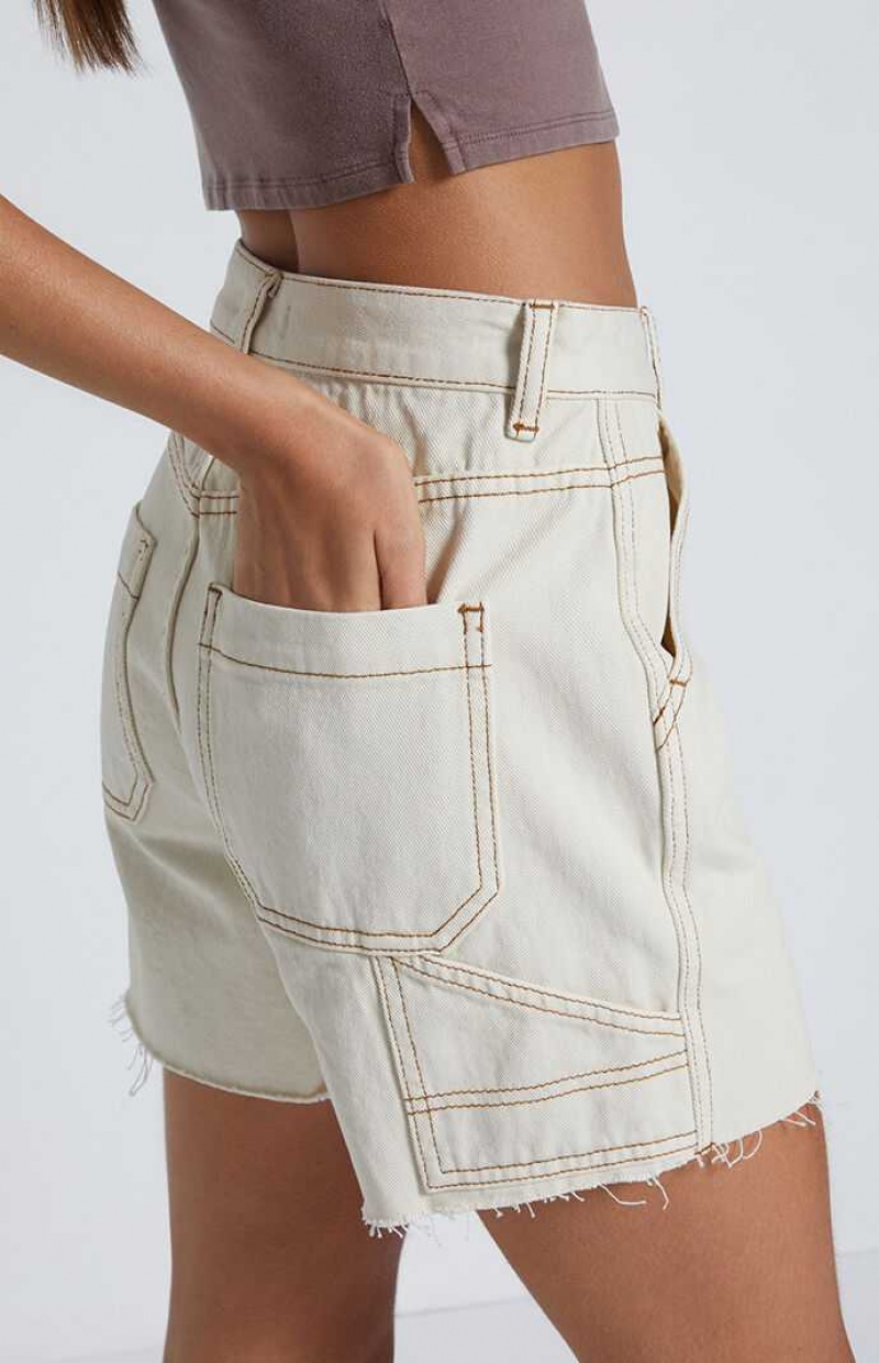 Pantalons PacSun Bone Carpenter Dad Femme Beige | 025817TIE