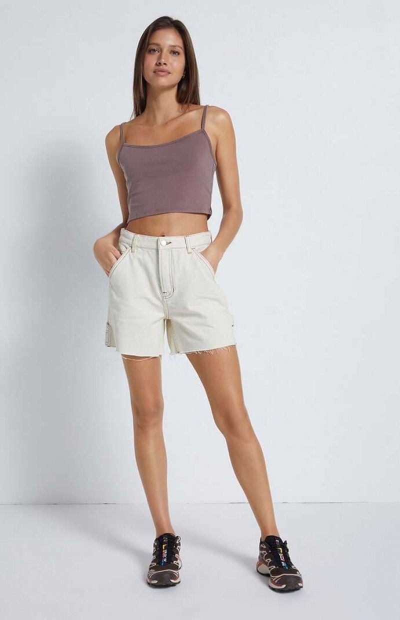 Pantalons PacSun Bone Carpenter Dad Femme Beige | 025817TIE