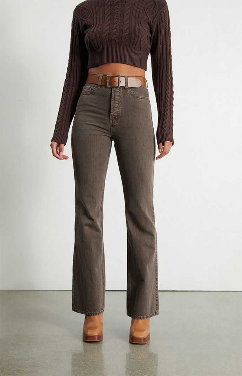 Pantalons PacSun Brown High Waisted Bootcut Femme Marron | 749031MTS