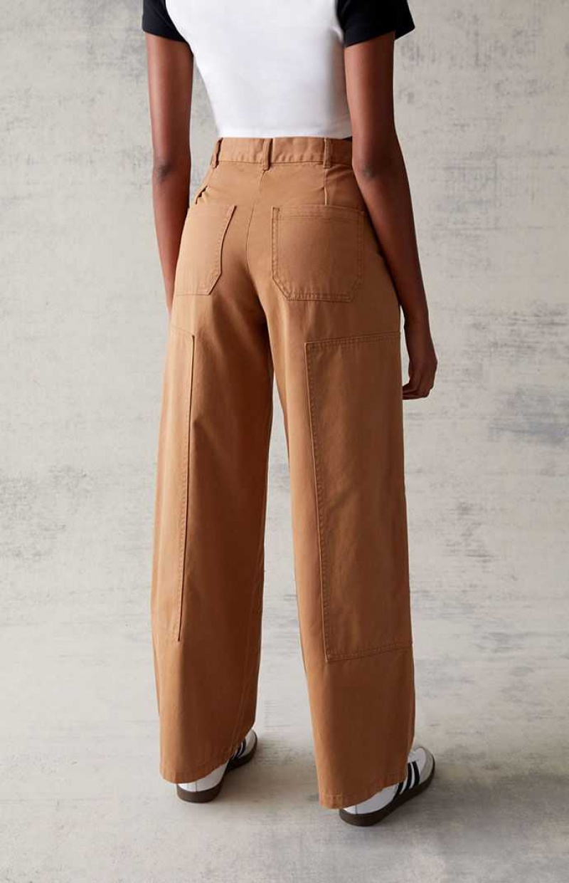 Pantalons PacSun Brown Larges Leg Femme Marron | 038216JTA