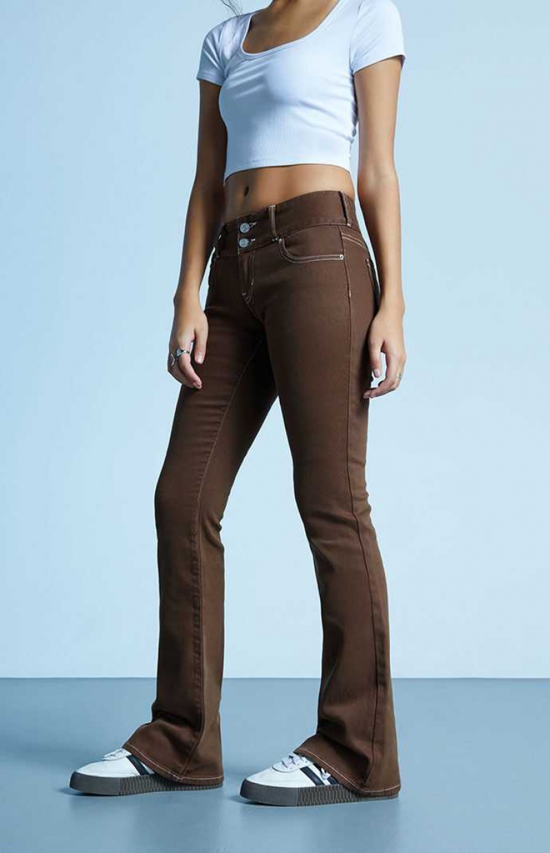 Pantalons PacSun Brown Low Rise Bootcut Femme Marron | 583621MNJ