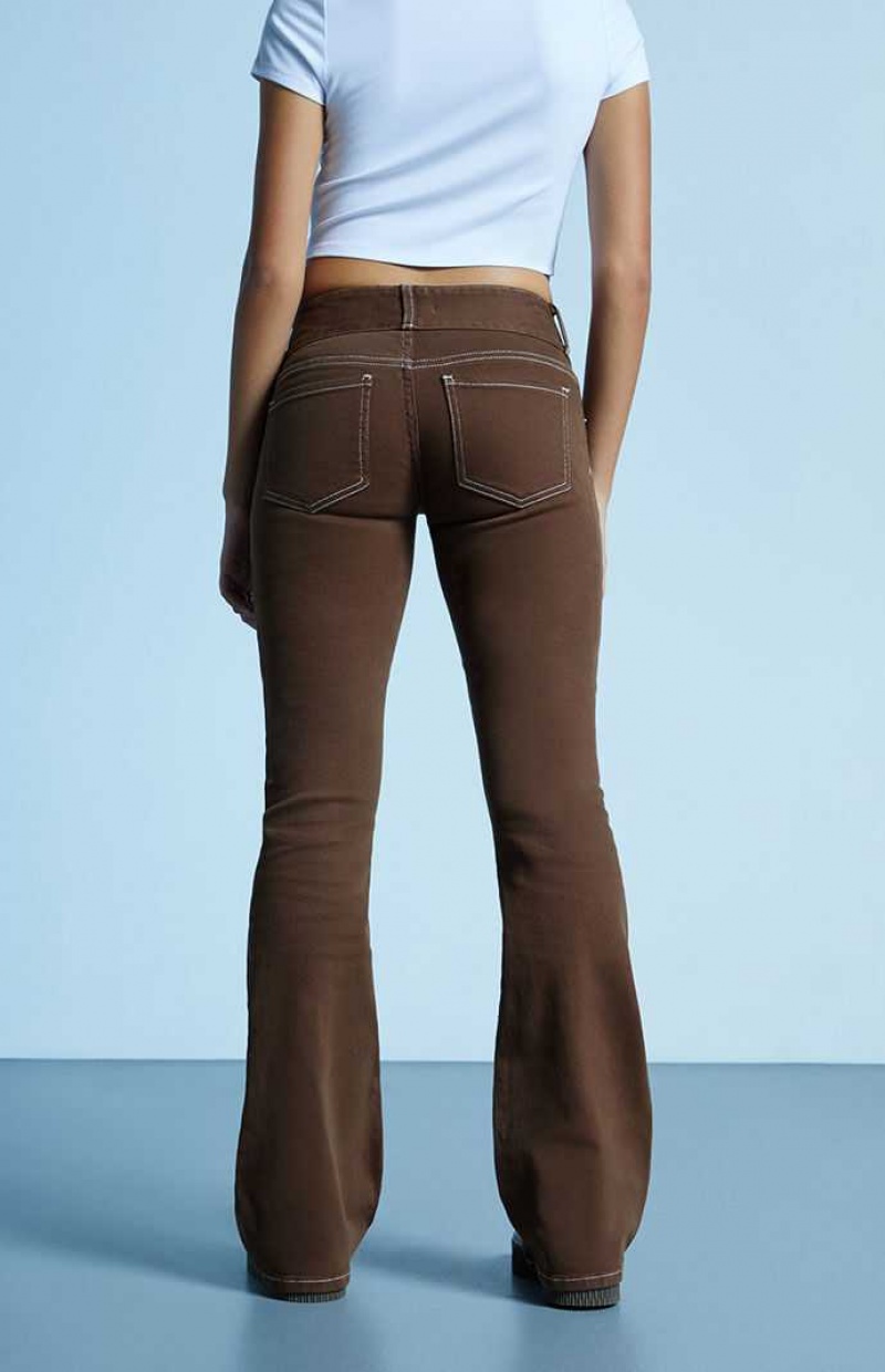 Pantalons PacSun Brown Low Rise Bootcut Femme Marron | 583621MNJ