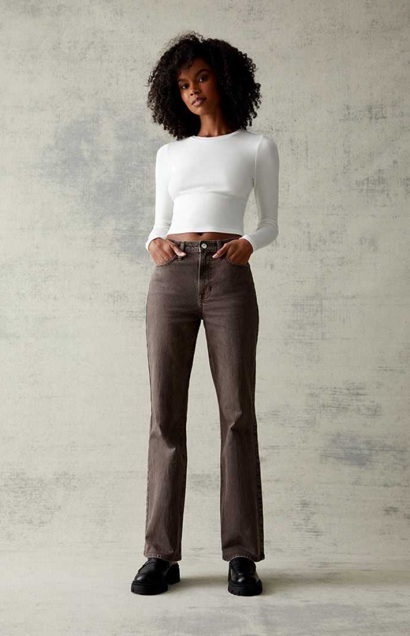 Pantalons PacSun Brown Stretch High Waisted Bootcut Femme Marron | 136084VQT