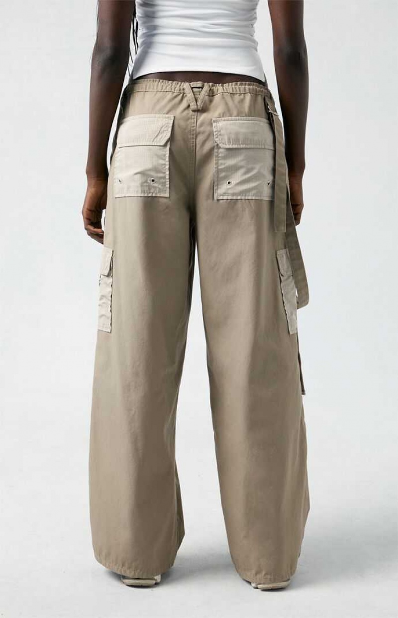 Pantalons PacSun Brown Toggle gy Cargo Femme Marron | 284903NBS