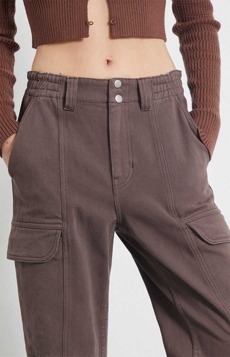 Pantalons PacSun Brownie Utility Cargo Femme Marron | 650271MWR