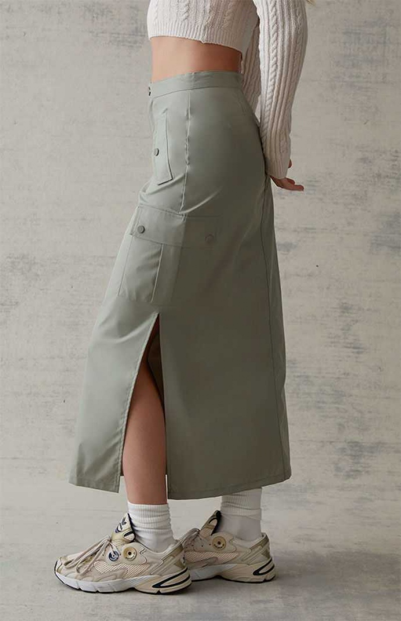 Pantalons PacSun Cargo Midi Skirt Femme Vert | 084519QUE