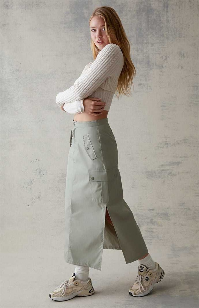 Pantalons PacSun Cargo Midi Skirt Femme Vert | 084519QUE