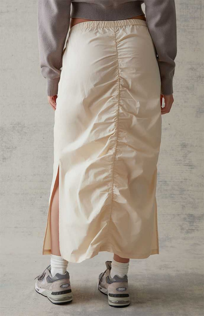 Pantalons PacSun Cinched Front Midi Skirt Femme Beige | 092865XSC