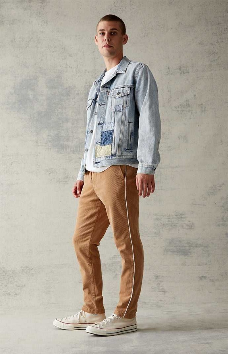 Pantalons PacSun Corduroy Khaki Slim Homme Kaki | 783162BKN