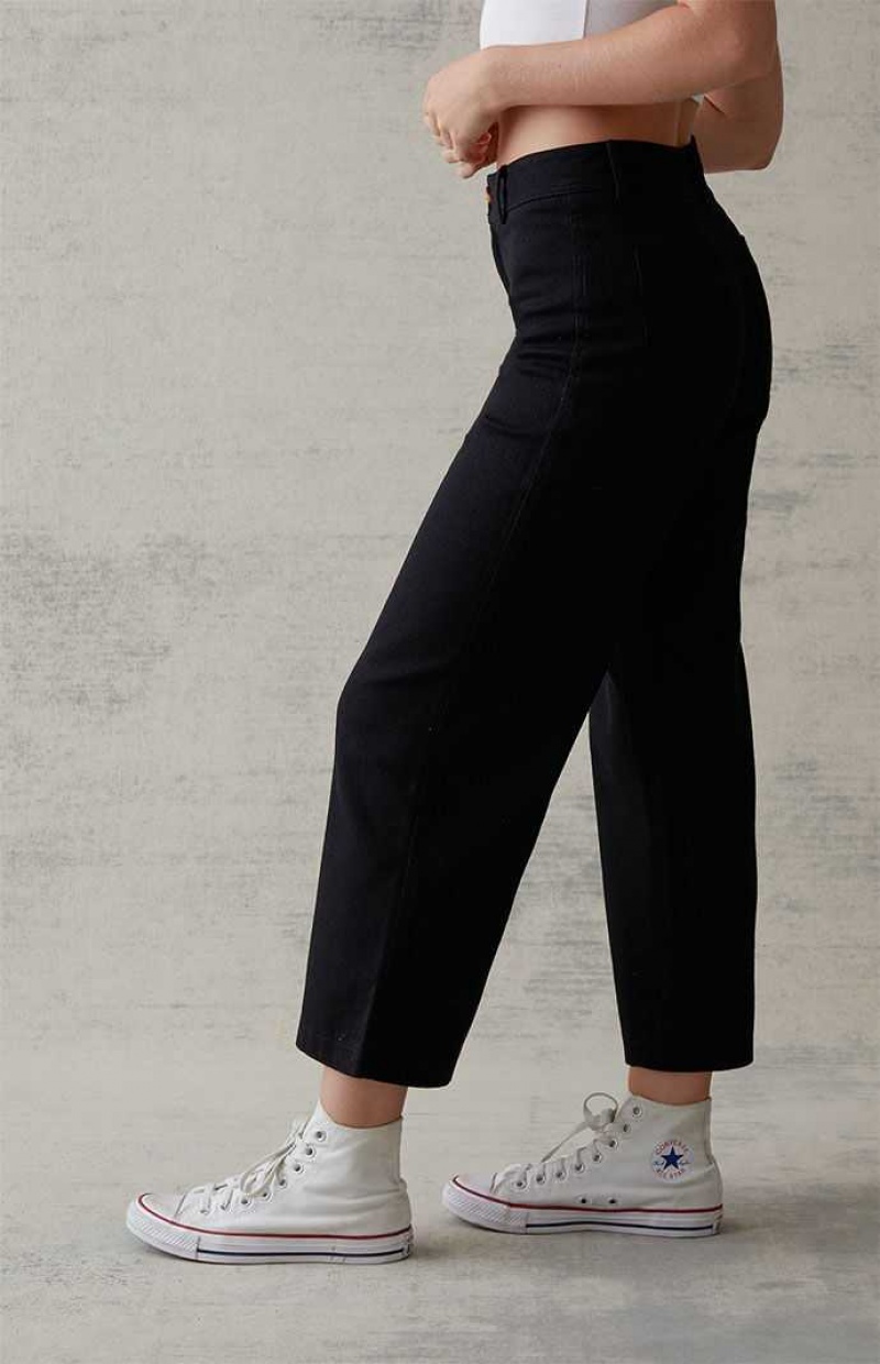 Pantalons PacSun Cropped Flare Femme Noir | 125078KMY