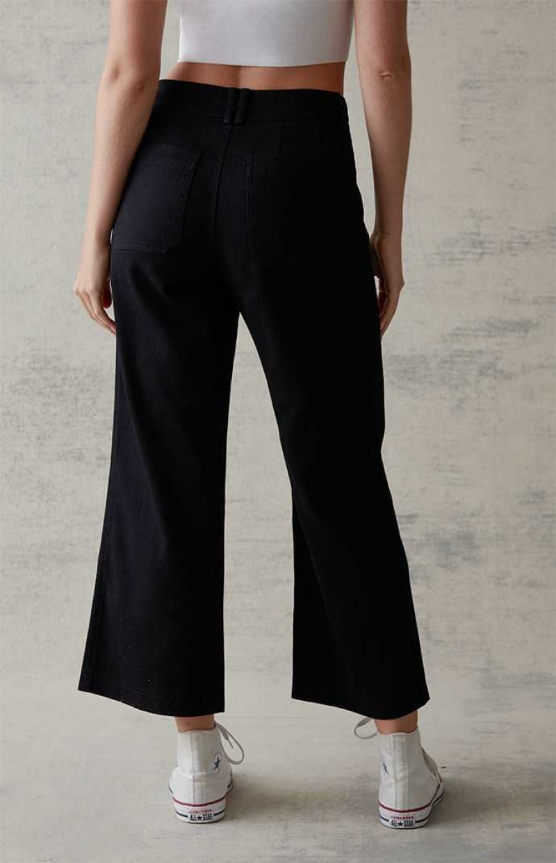 Pantalons PacSun Cropped Flare Femme Noir | 125078KMY