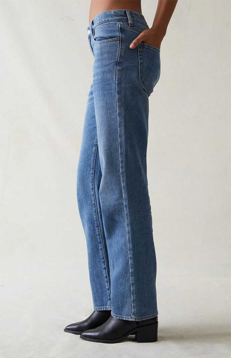 Pantalons PacSun Dark Blue Low Rise Boyfriend Femme Indigo | 210375DFB