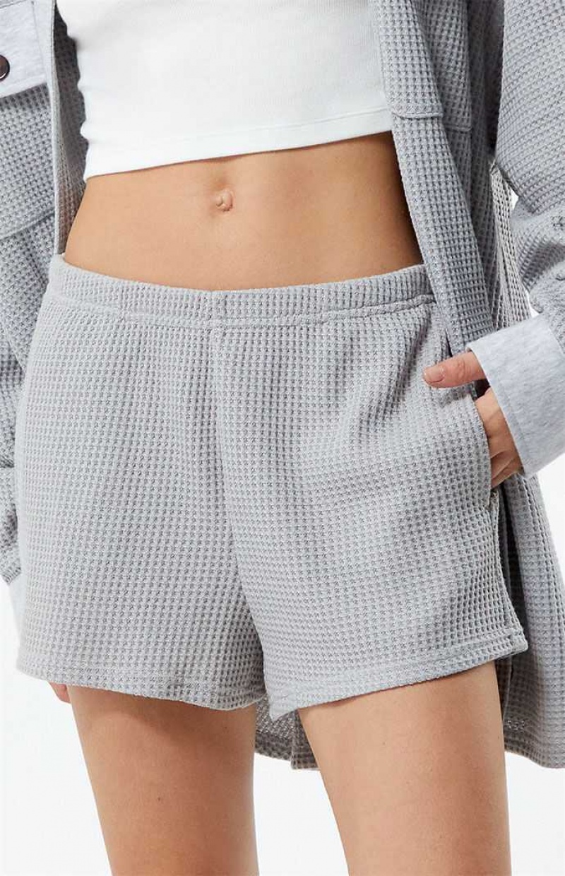 Pantalons PacSun Easy Mini Waffle Knit Lounge Femme Grise | 736089BIO