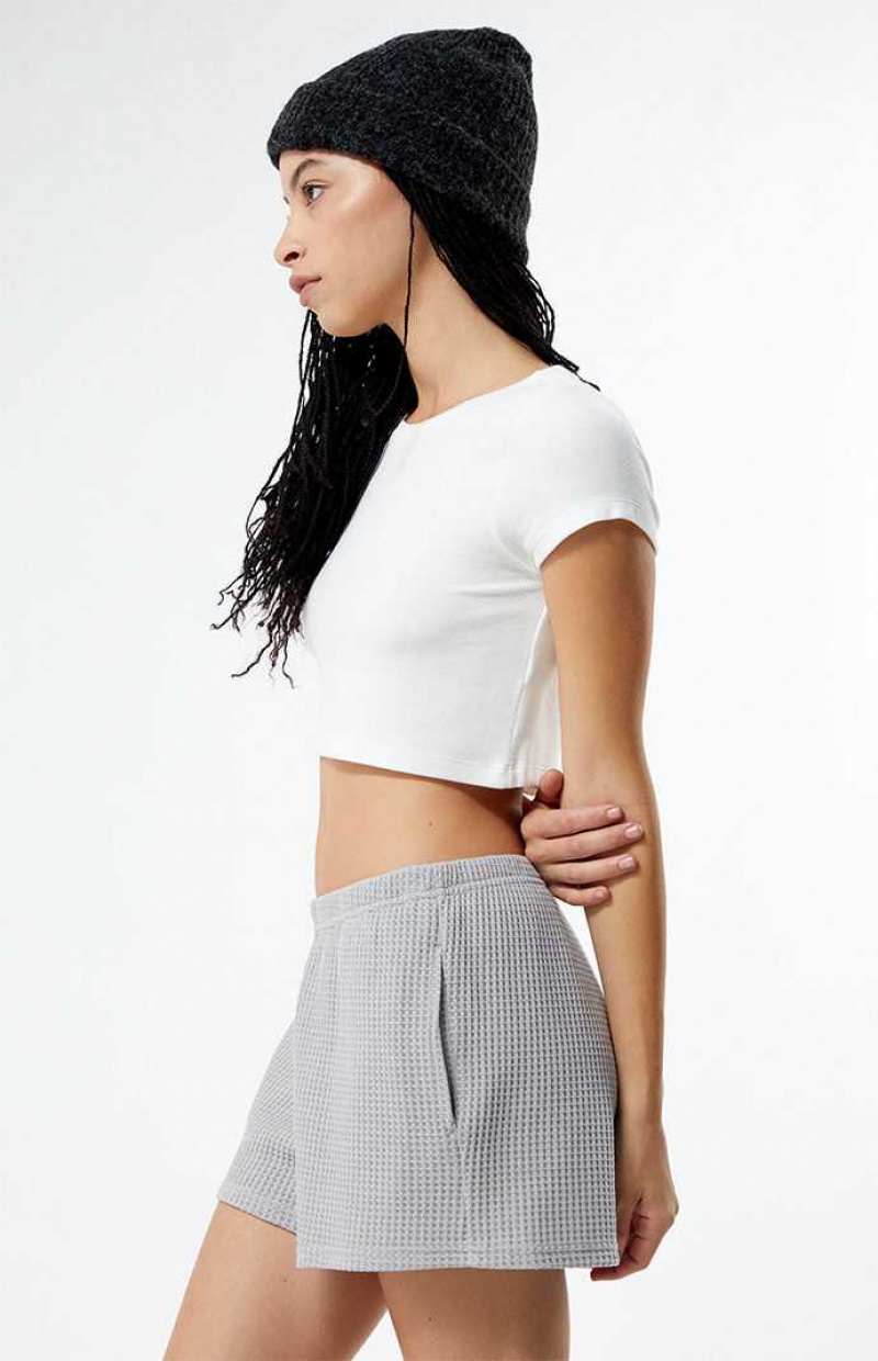 Pantalons PacSun Easy Mini Waffle Knit Lounge Femme Grise | 736089BIO