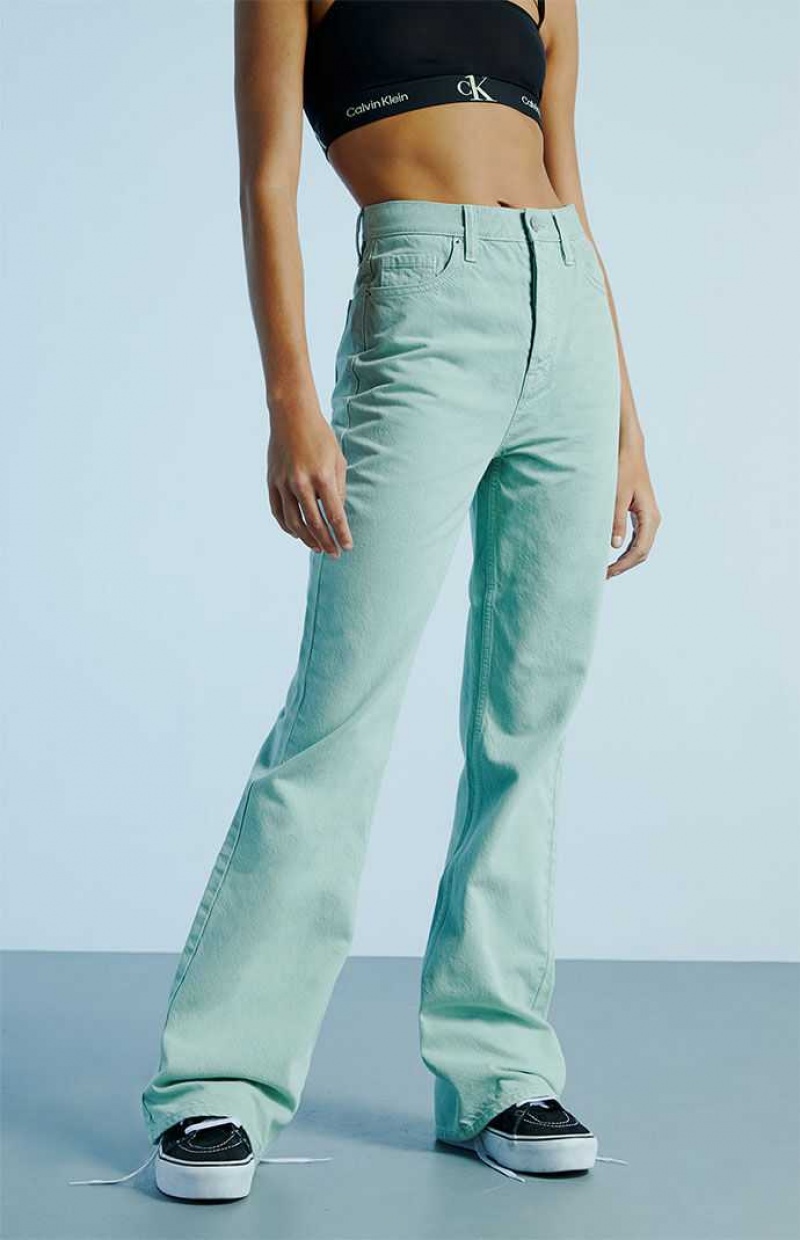 Pantalons PacSun Eco Aqua High Waisted Bootcut Femme Turquoise Clair | 620813PWT