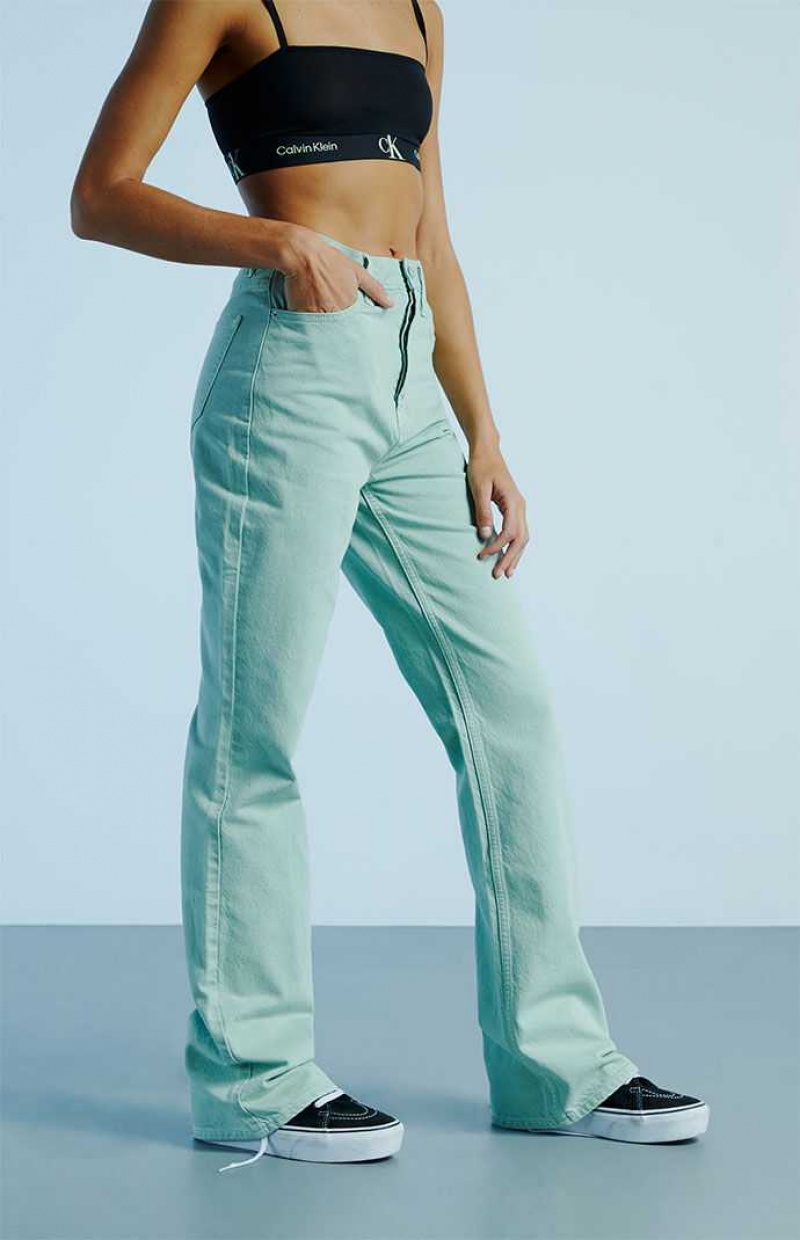 Pantalons PacSun Eco Aqua High Waisted Bootcut Femme Turquoise Clair | 620813PWT