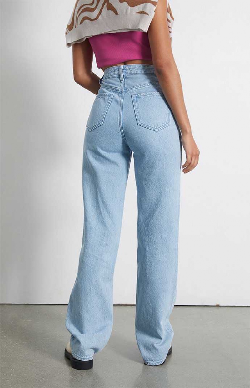 Pantalons PacSun Eco Asymmetrical Waistband '90s Boyfriend Femme Indigo | 596043JQC