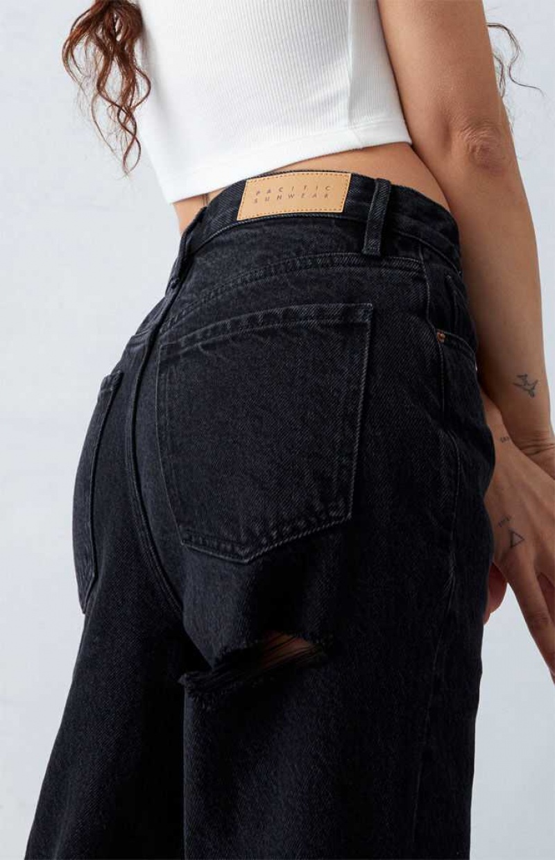 Pantalons PacSun Eco Black Butt Slit Dad Femme Indigo | 201856HIU