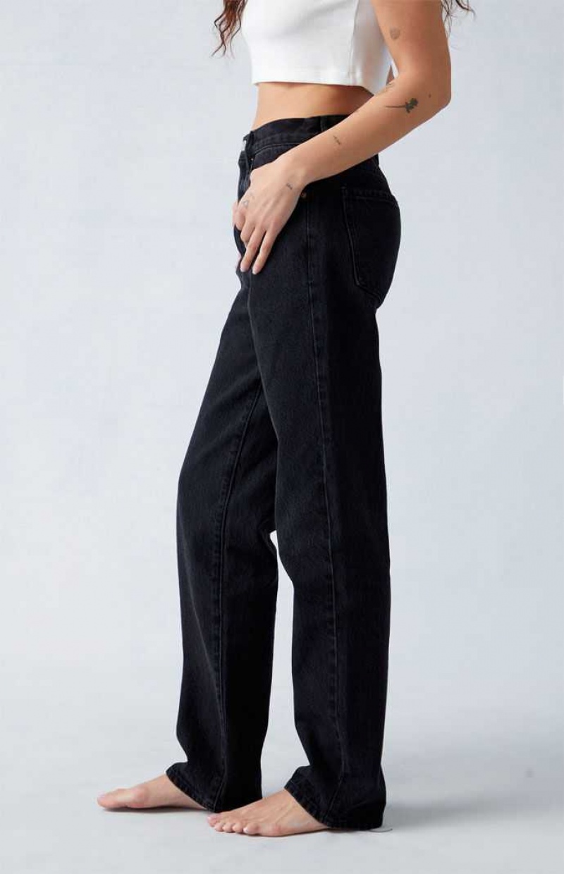 Pantalons PacSun Eco Black Butt Slit Dad Femme Indigo | 201856HIU