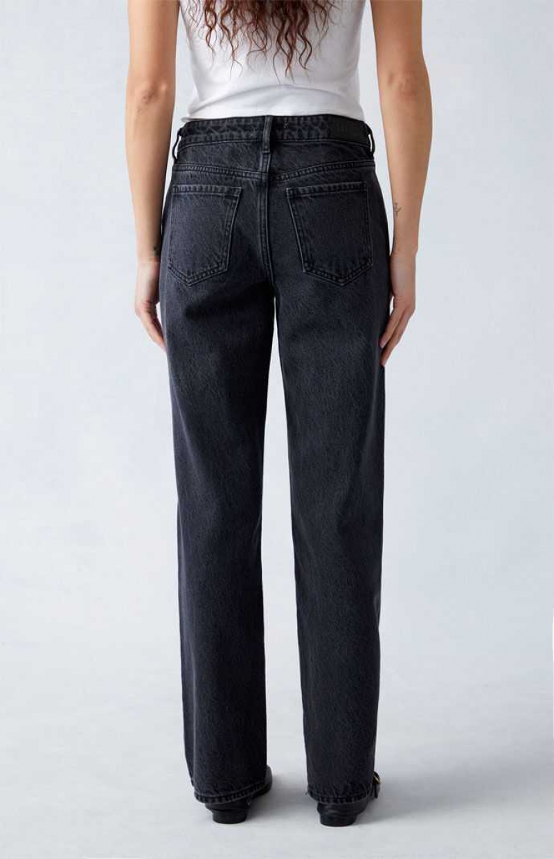 Pantalons PacSun Eco Black Low Rise Droit Leg Femme Indigo | 869537CYD