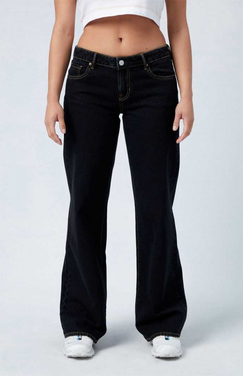 Pantalons PacSun Eco Black Low Rise Larges Leg Femme Noir | 291460OEW