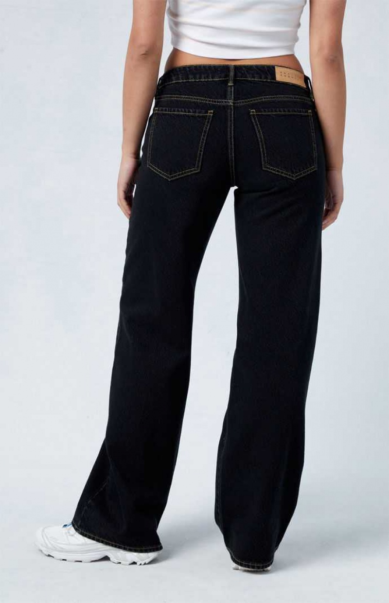 Pantalons PacSun Eco Black Low Rise Larges Leg Femme Noir | 291460OEW