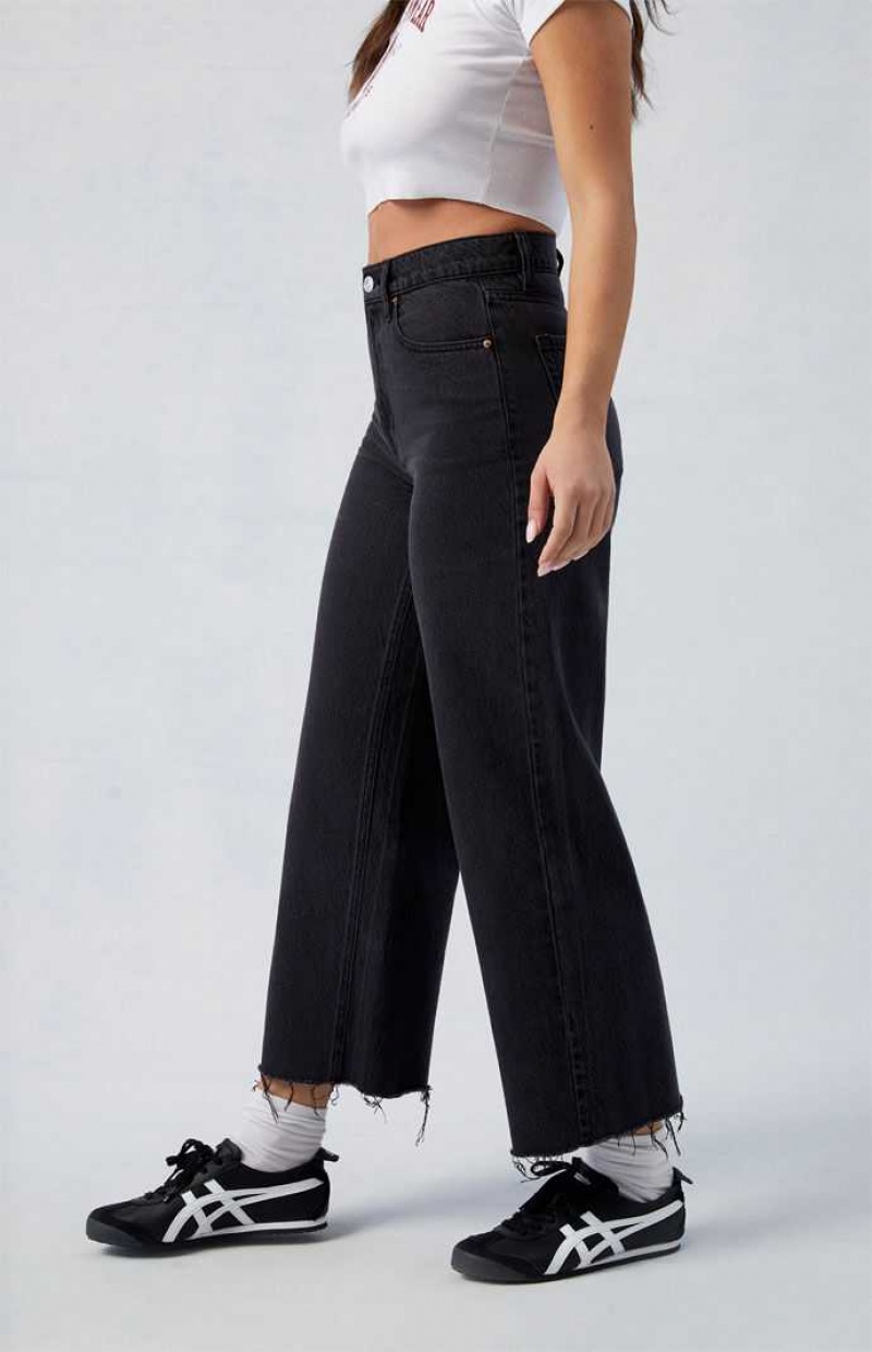 Pantalons PacSun Eco Black Nora Cropped Larges Leg Femme Indigo | 431728CIA