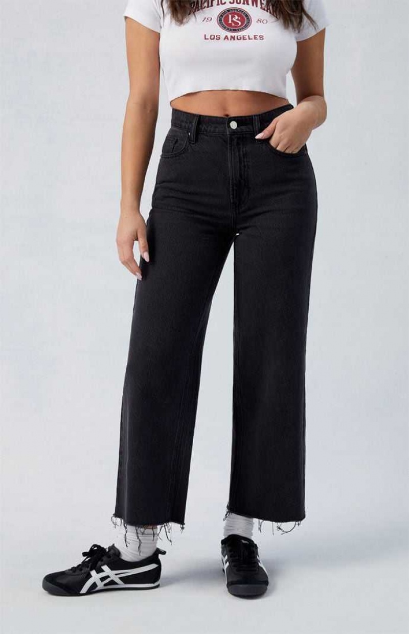 Pantalons PacSun Eco Black Nora Cropped Larges Leg Femme Indigo | 431728CIA