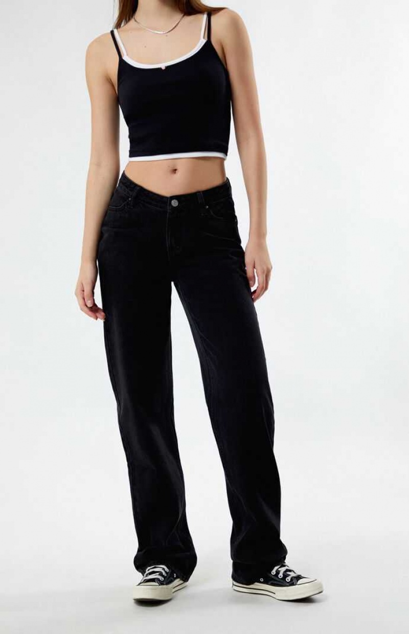 Pantalons PacSun Eco Black V-Dip '90s Boyfriend Femme Indigo | 198305ZES