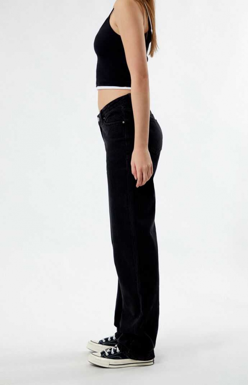 Pantalons PacSun Eco Black V-Dip '90s Boyfriend Femme Indigo | 198305ZES