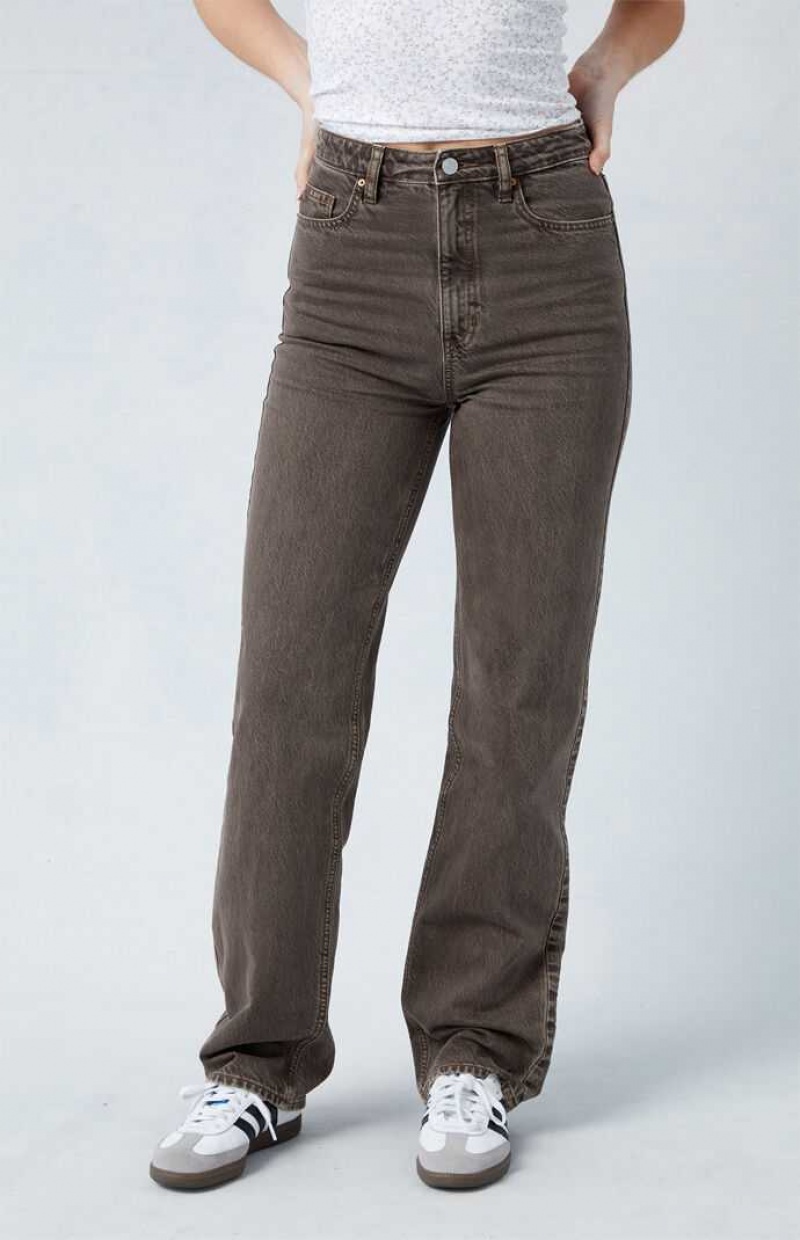 Pantalons PacSun Eco Brown '90s Boyfriend Femme Marron | 064812RQX