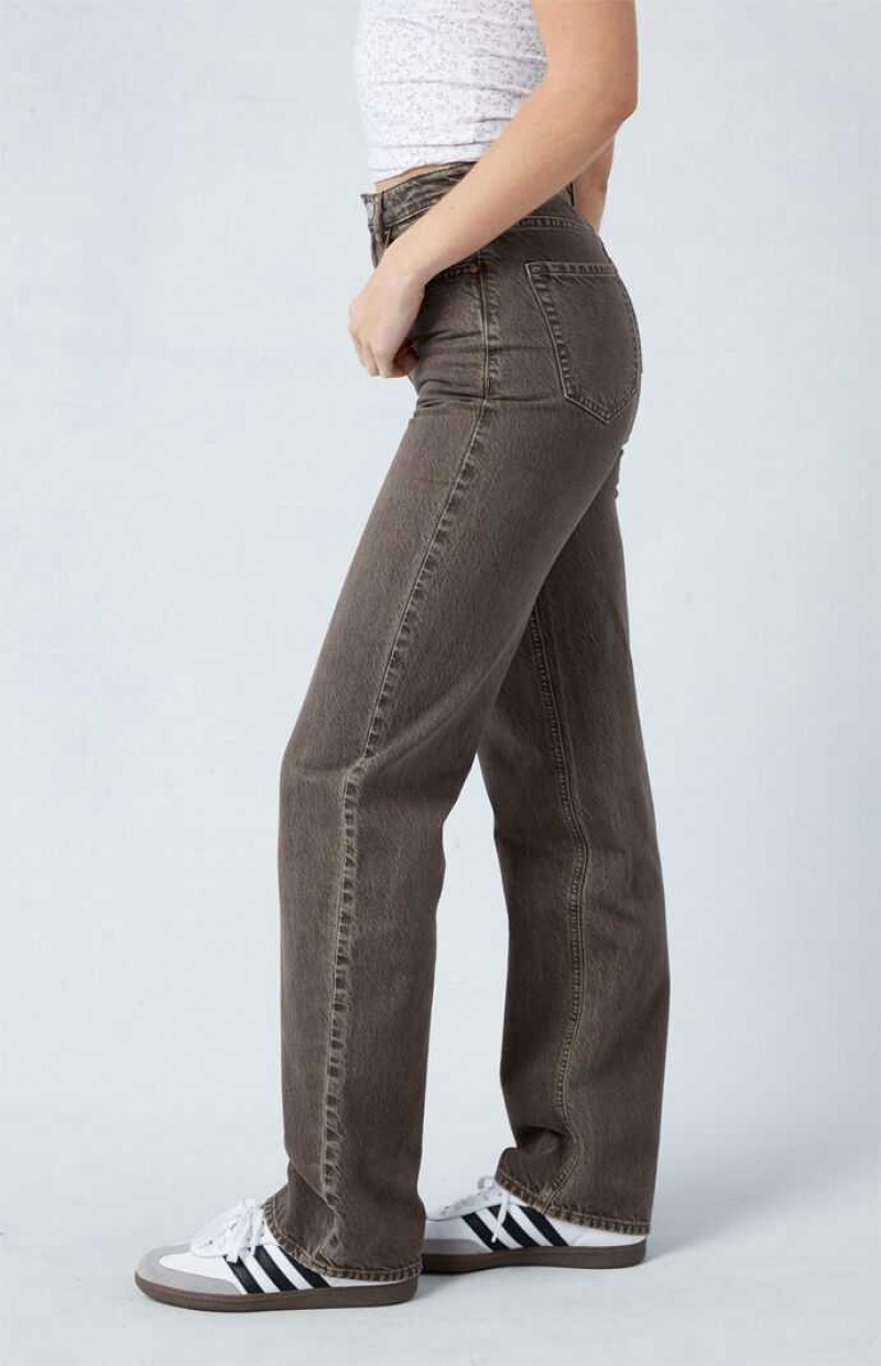 Pantalons PacSun Eco Brown '90s Boyfriend Femme Marron | 064812RQX