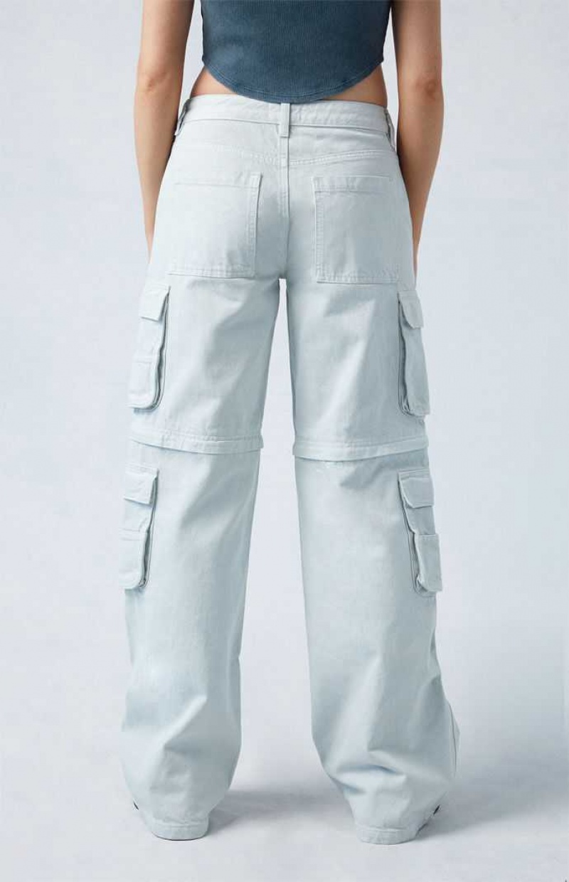 Pantalons PacSun Eco Gray Low Rise gy Zip Off Femme Grise | 921507LNO