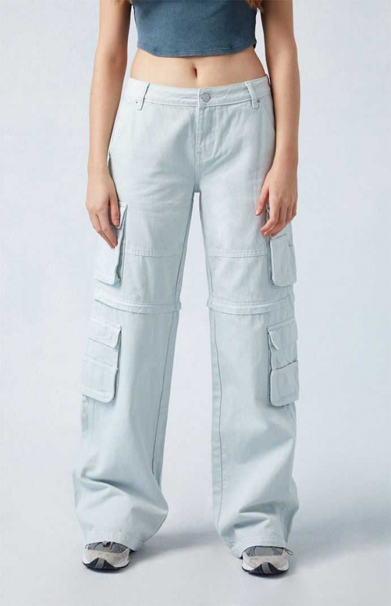 Pantalons PacSun Eco Gray Low Rise gy Zip Off Femme Grise | 921507LNO