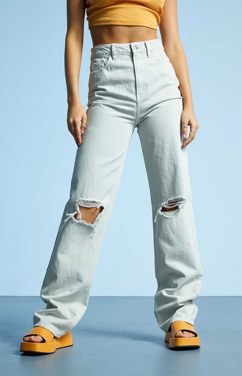 Pantalons PacSun Eco Gray Ripped '90s Boyfriend Femme Grise | 536041ESH