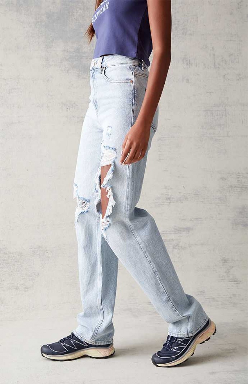 Pantalons PacSun Eco Light Blue '90s Boyfriend Femme Indigo | 942710DUY