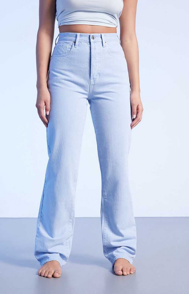 Pantalons PacSun Eco Light Blue Dad Femme Indigo | 783951AZW