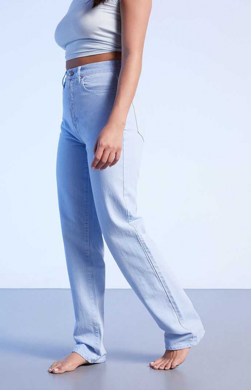 Pantalons PacSun Eco Light Blue Dad Femme Indigo | 783951AZW