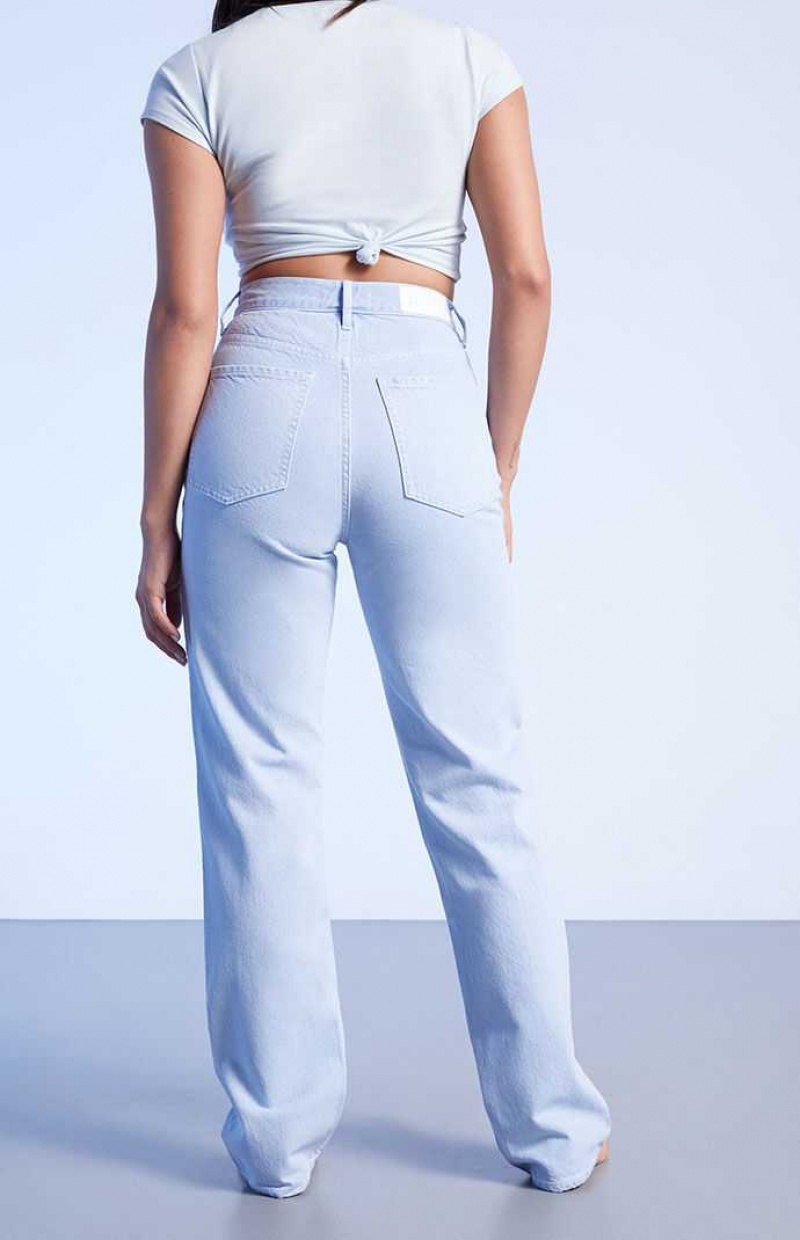 Pantalons PacSun Eco Light Blue Dad Femme Indigo | 783951AZW