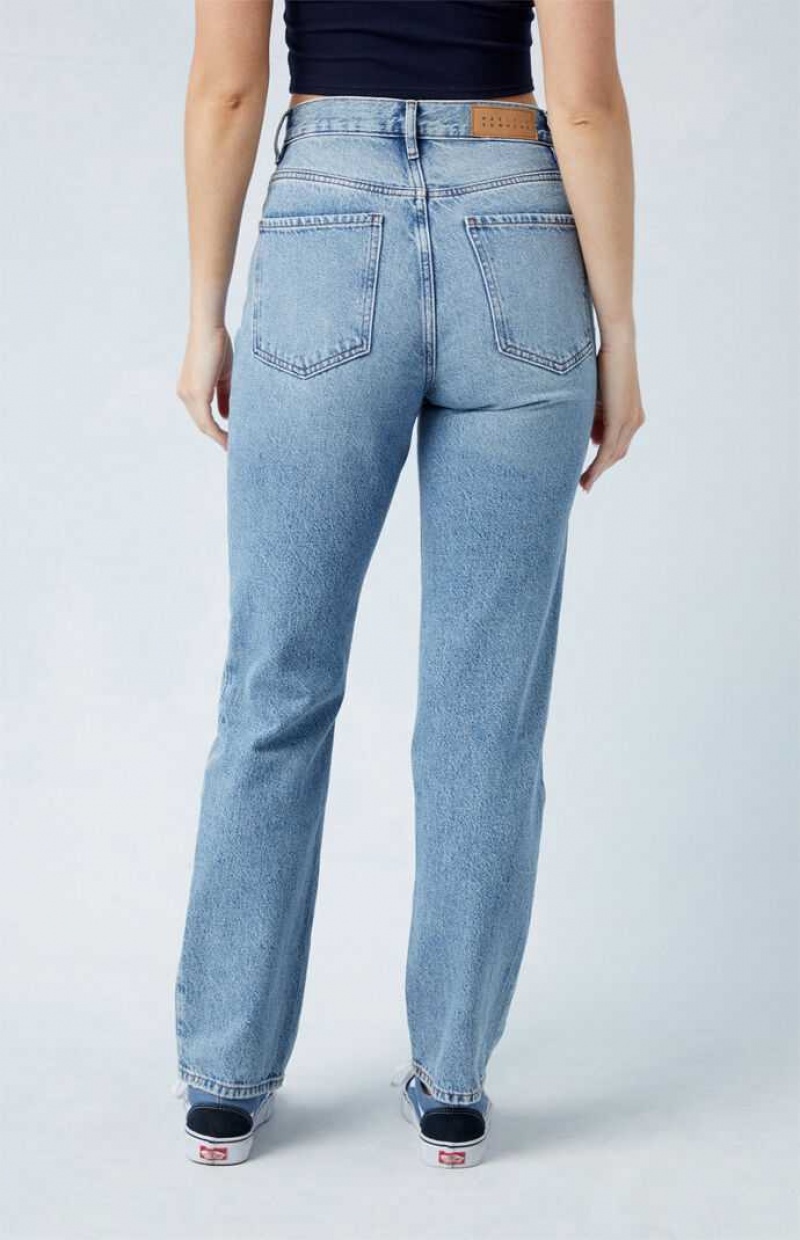 Pantalons PacSun Eco Light Blue Dad Femme Indigo | 195073EWA