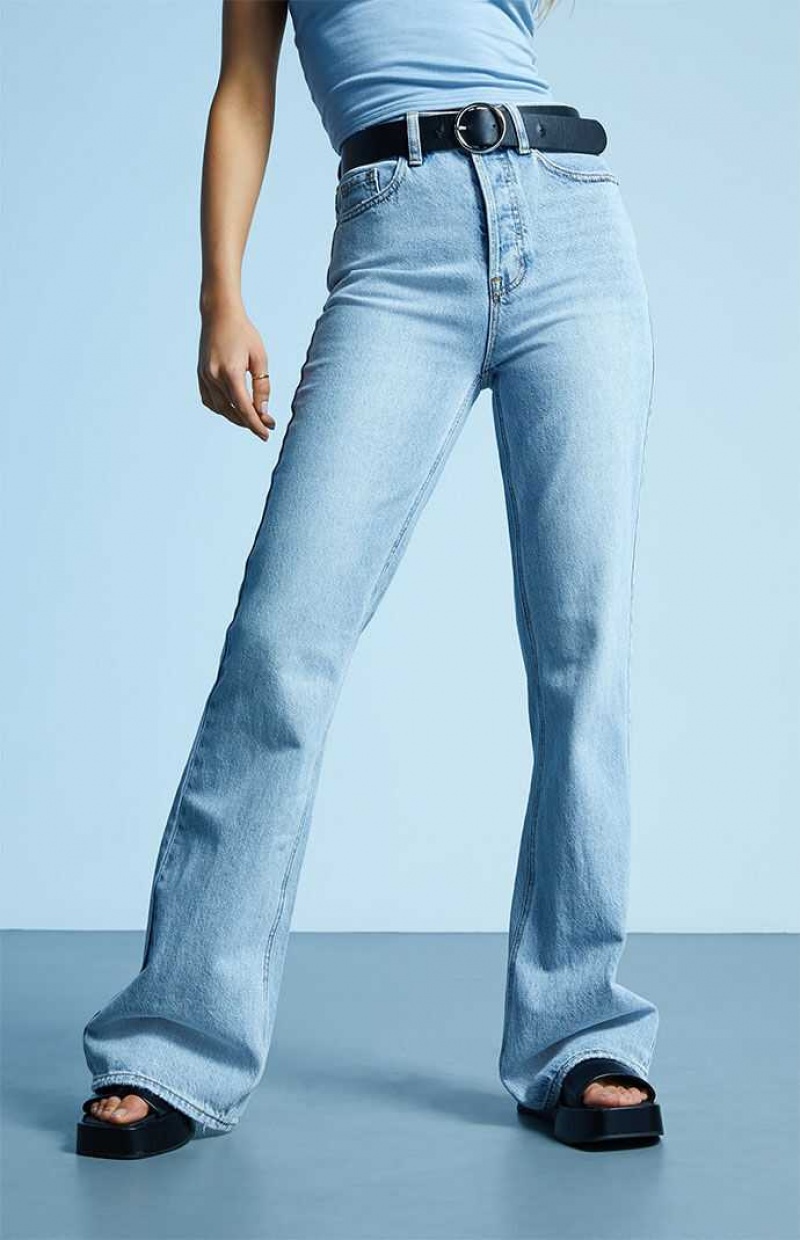 Pantalons PacSun Eco Light Blue High Waisted Bootcut Femme Indigo | 631548LMO