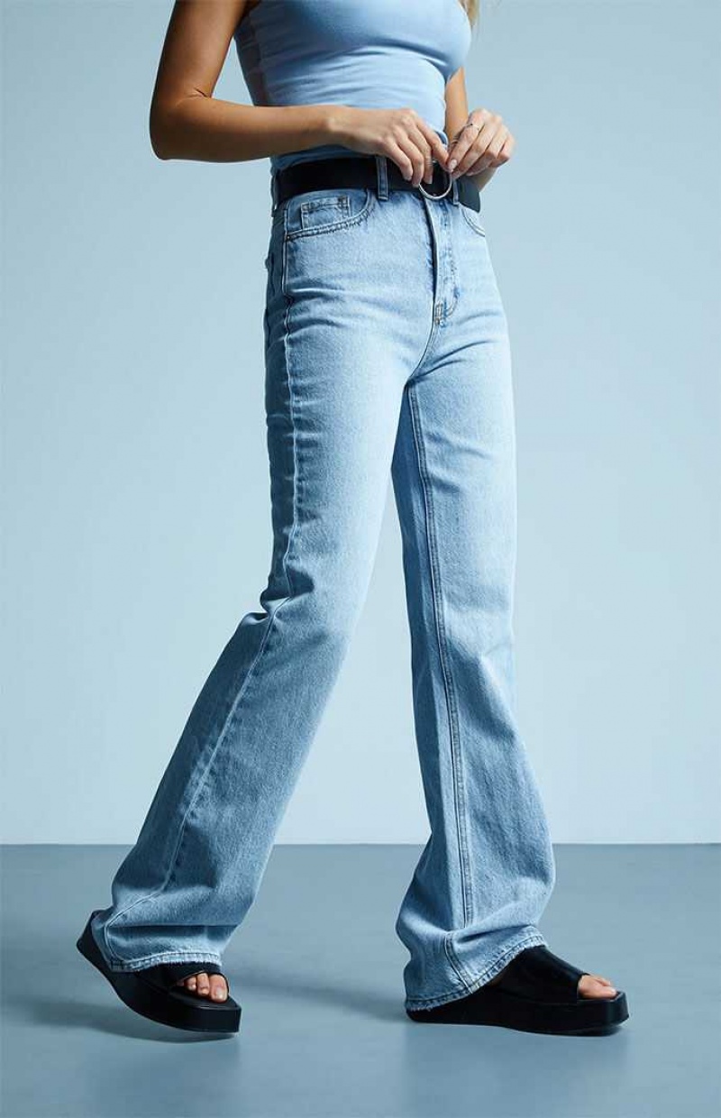 Pantalons PacSun Eco Light Blue High Waisted Bootcut Femme Indigo | 631548LMO