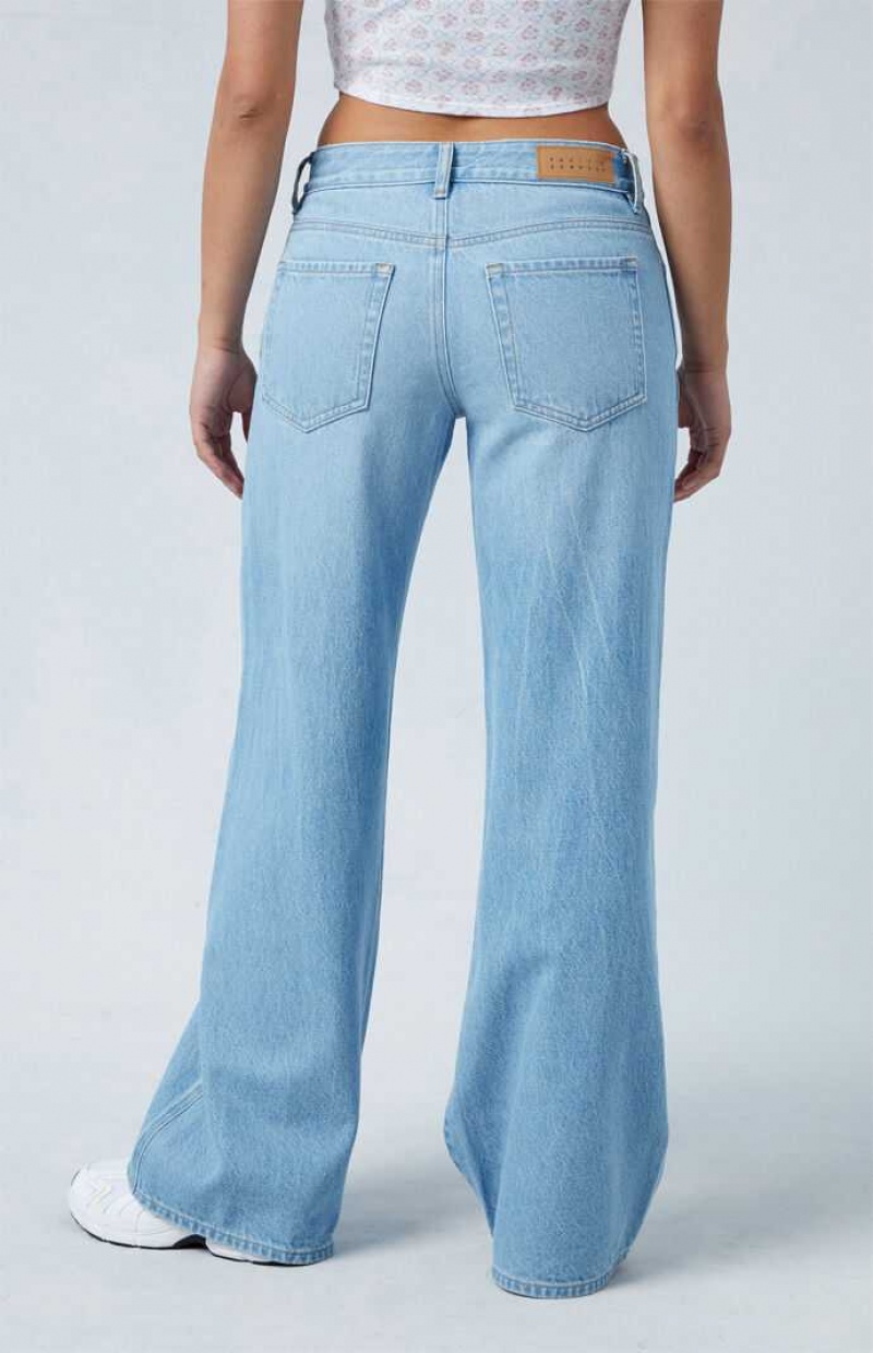 Pantalons PacSun Eco Light Blue Low Rise gy Femme Indigo | 247569SGP