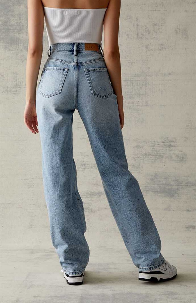 Pantalons PacSun Eco Light Blue Ripped '90s Boyfriend Femme Indigo | 903874GOM