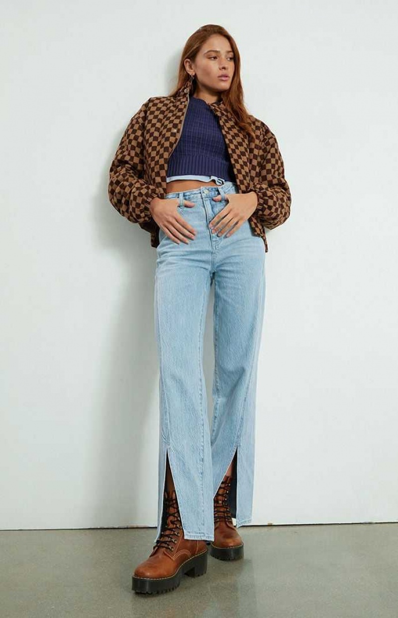 Pantalons PacSun Eco Light Blue Twisted Seam Boyfriend Femme Indigo | 408791RDH