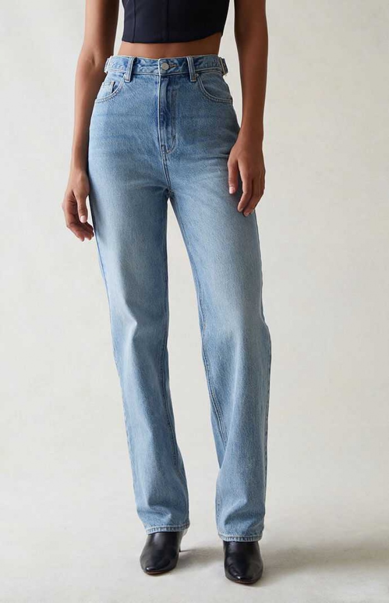 Pantalons PacSun Eco Light Indigo '90s Boyfriend Femme Indigo | 510749EMQ