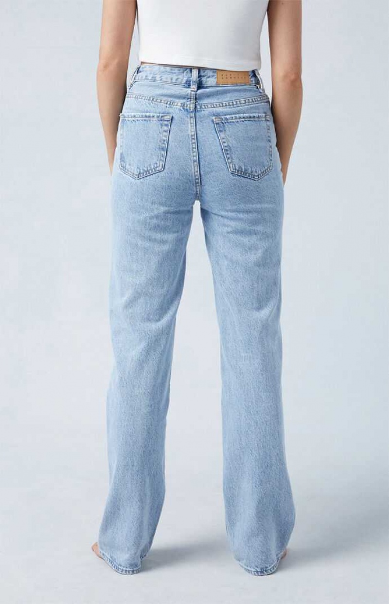 Pantalons PacSun Eco Light Indigo '90s Boyfriend Femme Indigo | 025681ETB