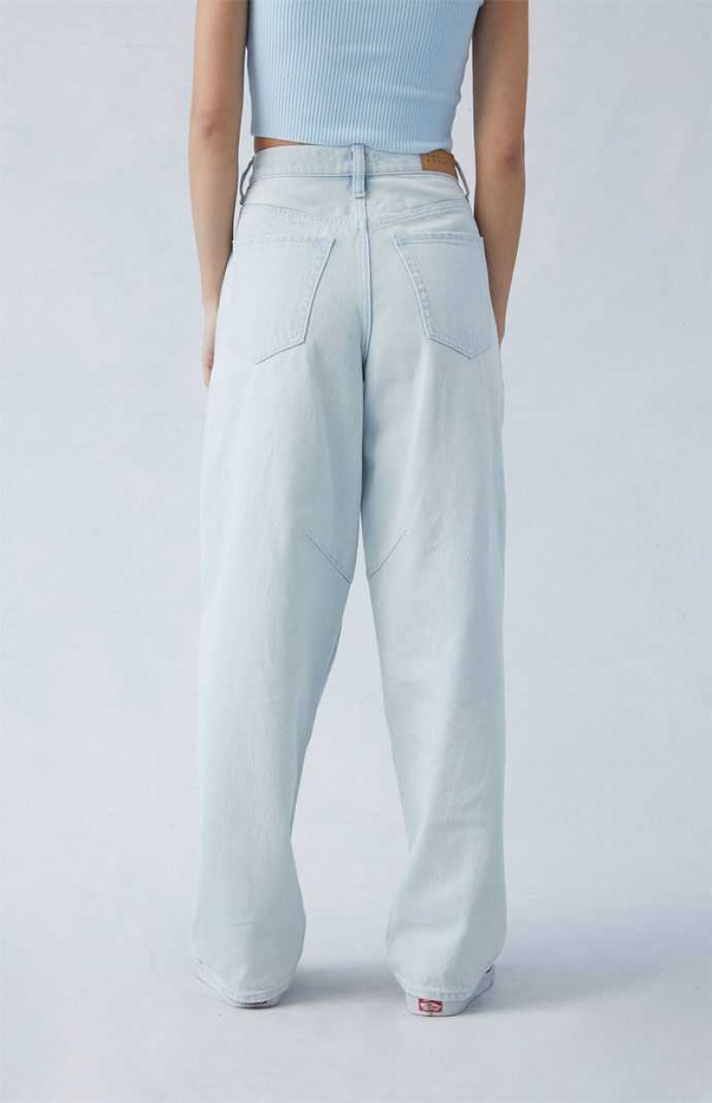 Pantalons PacSun Eco Light Indigo Barrel Femme Indigo | 398720VLK