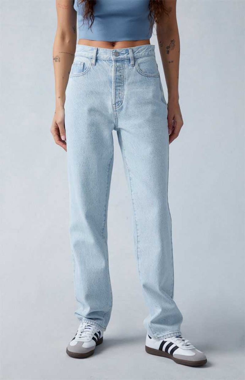 Pantalons PacSun Eco Light Indigo Butt Slit Dad Femme Indigo | 309658XBN